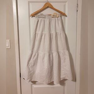 Elegant White Tiered Skirt